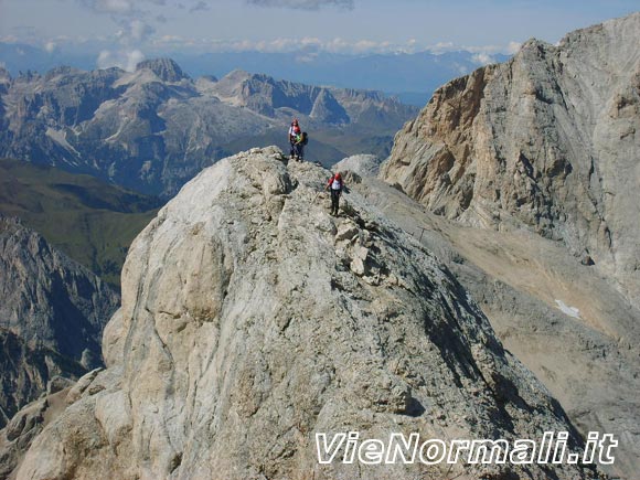 Punta Penia - La cresta sopra la parete sud