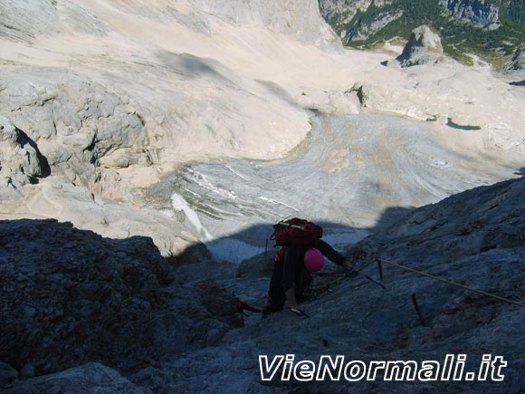 Punta Penia - Tratto della ferrata