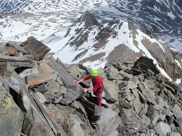 Monte Gavia - Fra i massi accatastati della cresta finale