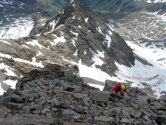 Monte Gavia - Fra i massi accatastati della cresta finale