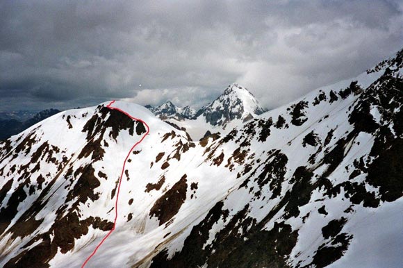 Monte Pasquale - L'itinerario di discesa da SE