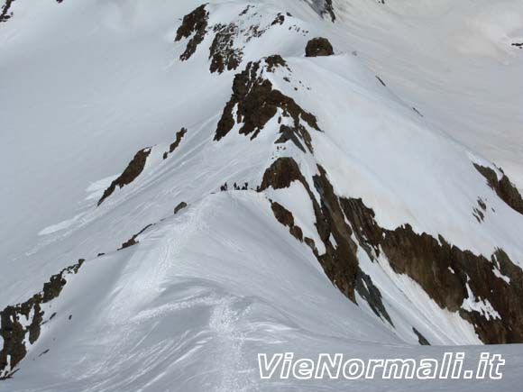 Monte San Matteo - La cresta dopo il gendarme vista dalla base del pendio finale