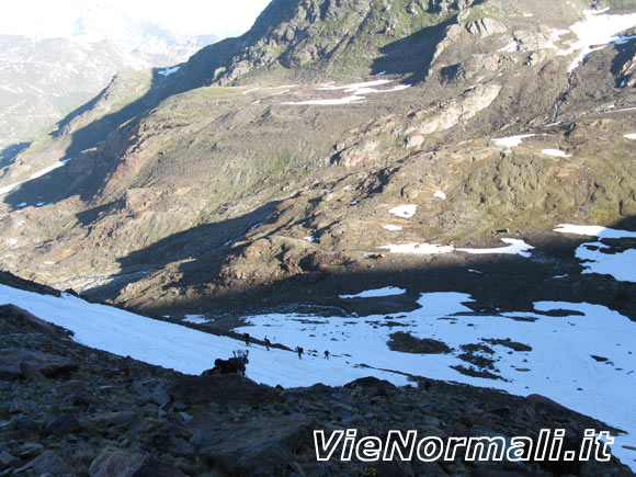 Monte San Matteo - Risalita sulla morena