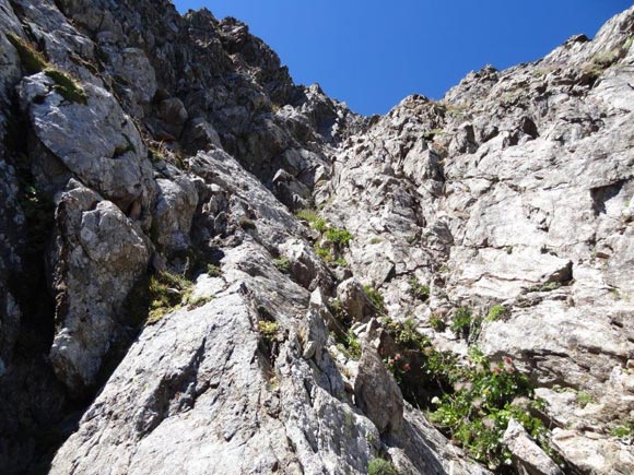 Monte Torena - Versante N - In salita, nel canale