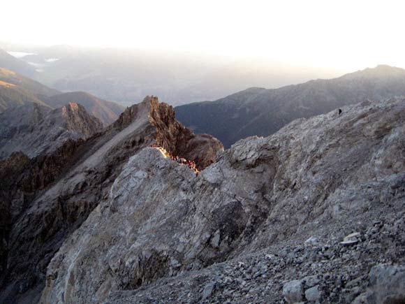 ortles - Sguardo verso il tratto pi impegnativo della cresta rocciosa