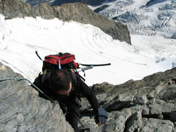 Pizzo Bernina - Arrampicando in discesa