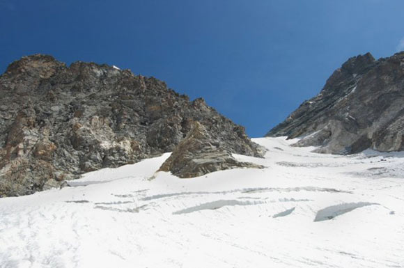 Pizzo Bernina - Rifugio Marco e Rosa, ferrata sullo sperone e canalone ghiacciato
