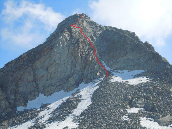 Piz Casnil - Immagine ravvicinata del versante SW del Piz Casnil