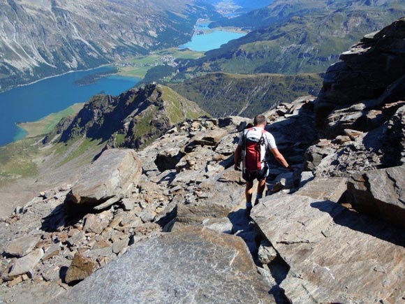 Piz da la Margna - In discesa, sulla cresta NE