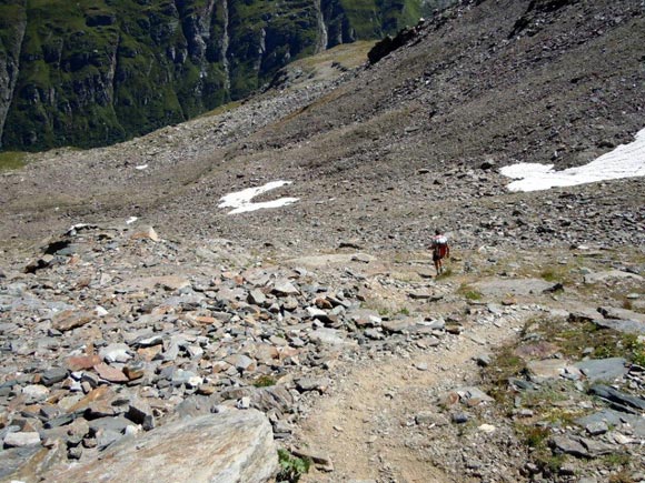 Piz da la Margna - In discesa, il lungo pendio detritico