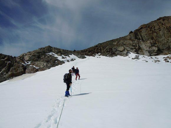 Piz Grialetsch - All'inizio della Vadret da Grialetsch, tutti col naso all'ins