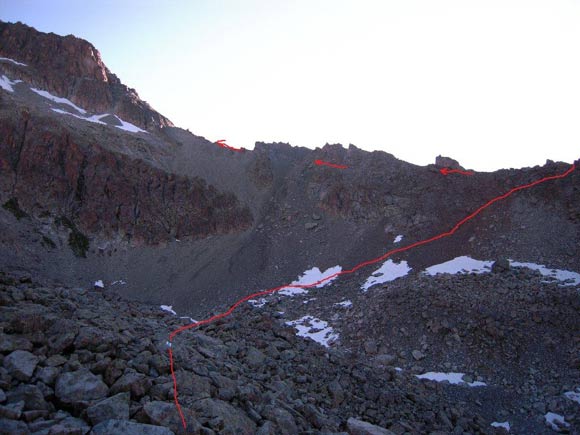 Piz Gàïïglia - Munteratsch Sur, a destra la Fuorcla Albana