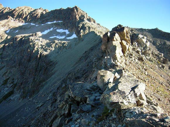 Piz Guglia - La prima parte di cresta dopo la Fuorcla Albana