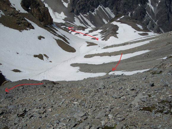 pizlischana - Il percorso nel vallone, visto dall'alto.