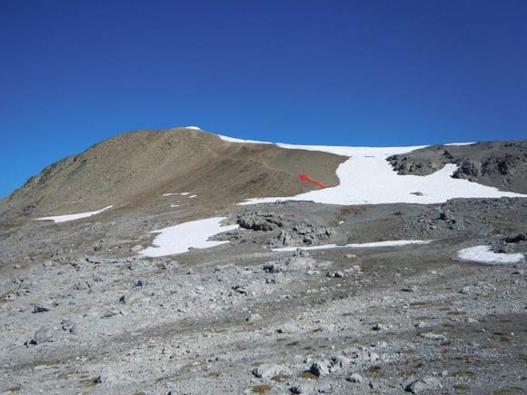 Piz Lischana - La (q. 3044 m) dove ha inizio la vera e propria cresta SE del Piz Lischana.