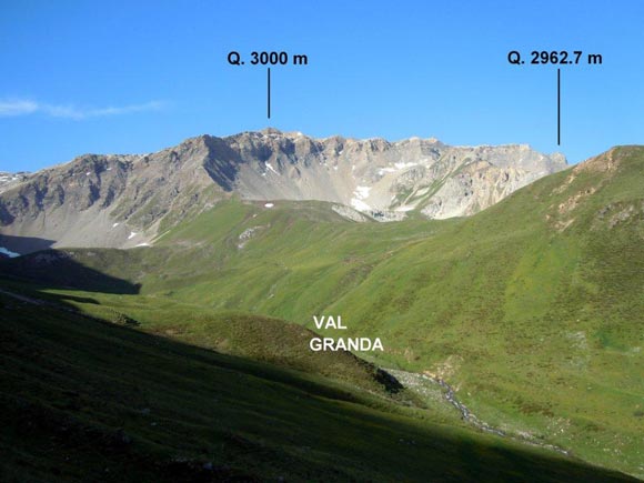 Piz Mezzaun - Il Piz Mezzaun, dall'alta Val Arpiglia