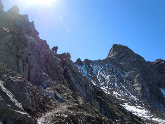 Piz Mitgel - Gli ultimi passaggi prima che inizi la cresta N