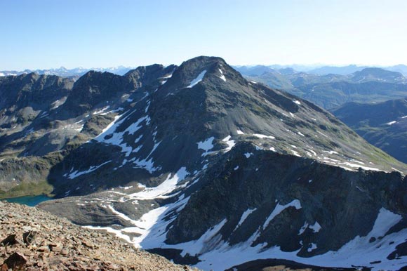 Piz Muragl - Panorama di vetta verso NE. Il Lej Muragl e il Piz Vadret