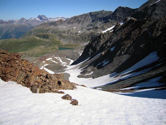 Piz Muragl - In discesa all'inizio del ripido pendio ghiacciato