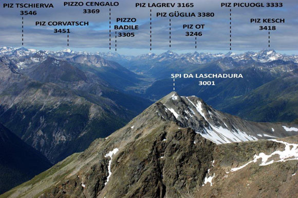 piznuna - Panorama verso SW, al centro l'Alta Engadina