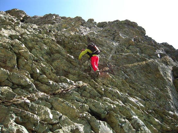 Piz Platta - Talihorn - Antonio sulle roccette di destra