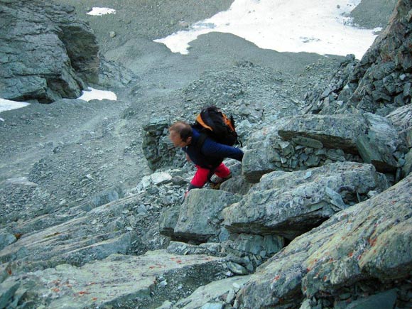 Piz Platta - Talihorn - Sulla paretina W del tratto di cresta fra il Piz Platta e il Talihorn, fra le Quote 3201 e 3137