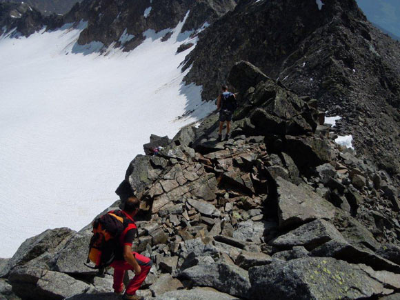 Piz Sesvenna - Facili passaggi di I sulla cresta