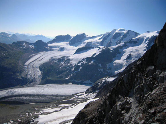 Piz Tschierva - Il Piz Cambrena e il Piz Palu. La Vadret Pers fino a quando rimarr unita alla Vadret da Morteratsch