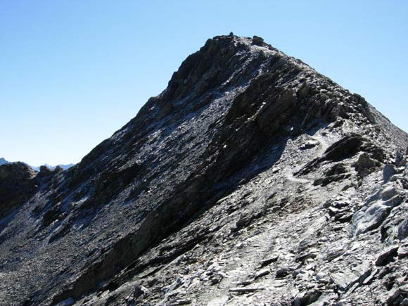 Piz Turba - La facile cresta WNW su cui bisogna fare attenzione alla brina ghiacciata
