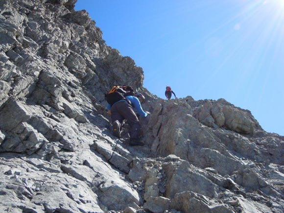 Piz Uertsch - In discesa, la risalita di un aggiramento