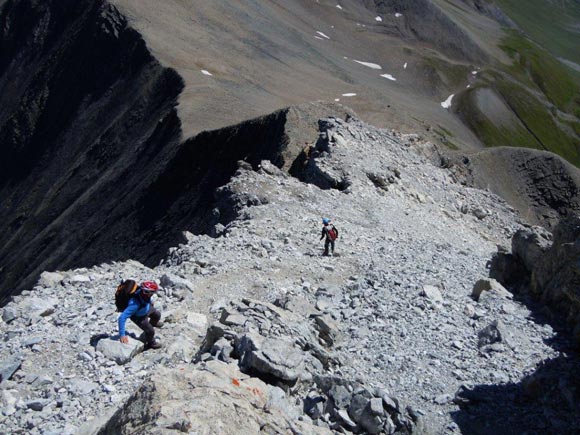 Piz Uertsch - In discesa
