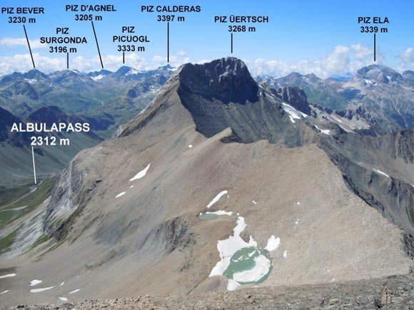 Piz Uertsch - Panorama dalla vetta del Piz Blaisun