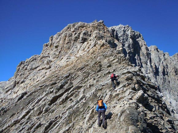 Piz Uertsch - All'inizio della parte rocciosa della cresta E