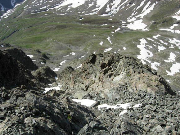 Piz Vadret - In salita sul pendio S, poco prima di raggiungere la cresta SW