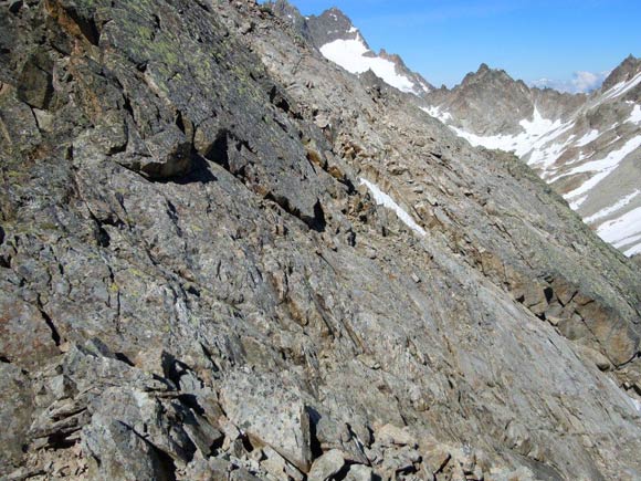 Piz Viroula - la placchetta da riattraversare