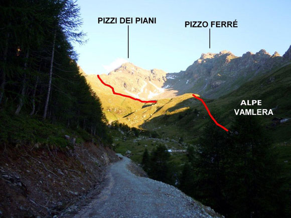 Pizzi dei Piani - La Val Melera, alla partenza