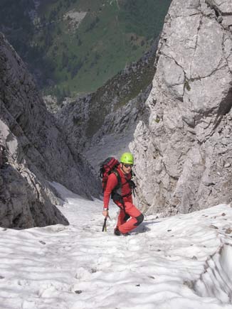 Pizzo Camino Camuno - Uscita del canale