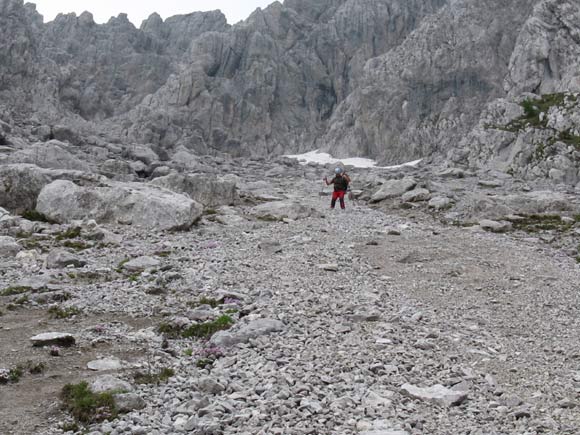 Pizzo Camino Camuno - Discesa lungo il ghiaione