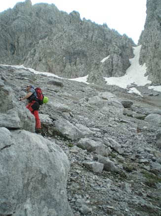 Pizzo Camino Camuno da SW - Lungo il ghiaione di salita