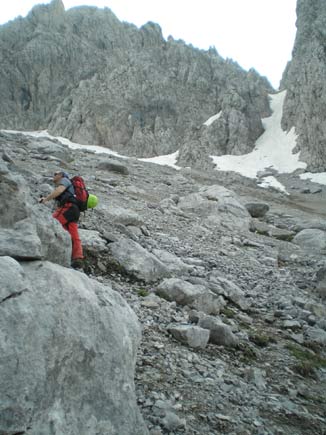 Pizzo Camino Camuno - Lungo il ghiaione di salita