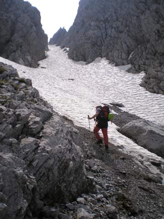 Pizzo Camino Camuno - Inizio del canale di salita