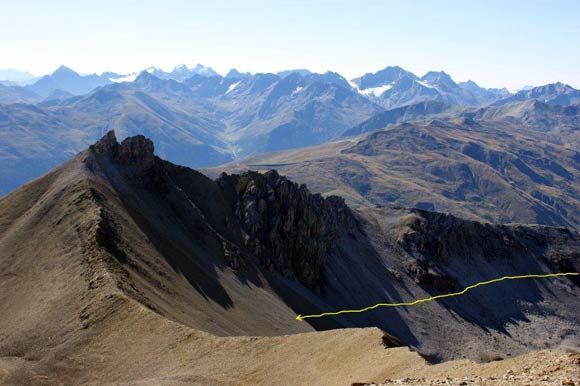 Punta e Pizzo Cassana - Inizia la discesa dal Pizzo Cassana