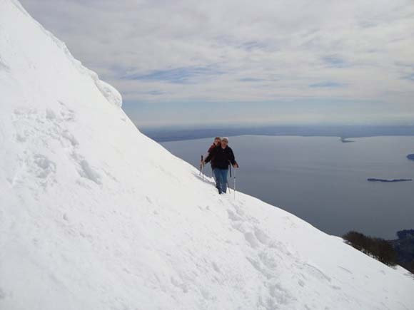 Monte Pizzocolo - Cresta SE - Muro di neve versola cima
