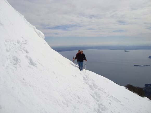 Monte Pizzocolo - Cresta SE - Muro di neve versola cima