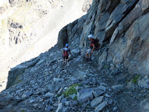 Pizzo del Diavolo di Tenda - In discesa, sulla cengia