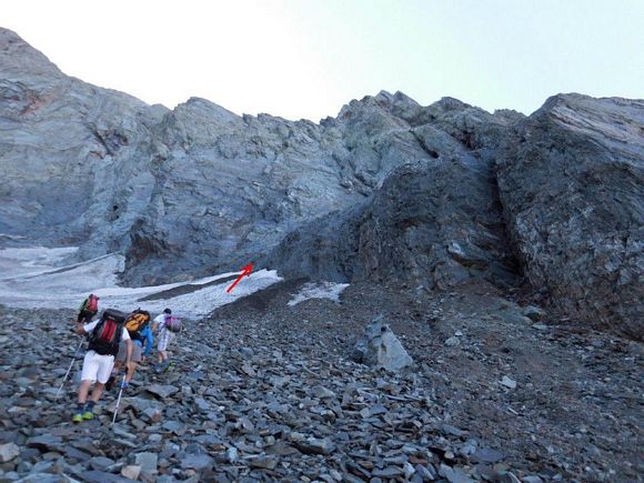 Pizzo del Diavolo di Tenda - Nella conca del piccolo ghiacciaio (Ghiacciaio del Diavolo di Tenda NW)