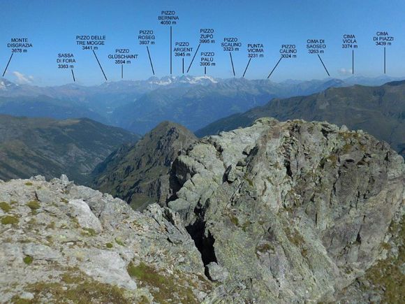 Pizzo dell Omo - Panorama di vetta, verso N