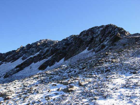 Pizzo Filone - Sul pendio di sfasciumi che conduce sulla dorsale