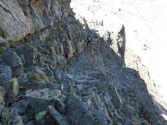 Pizzo Matto - In discesa, sulla cengia