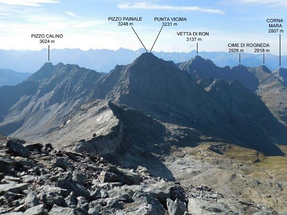 Pizzo Scalino - Panorama verso S